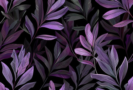 The ethereal beauty of dew-kissed purple leaves: a close-up view that captures the essence of nature's artの素材