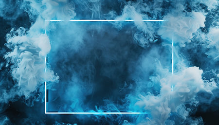 Mystical blue waves of smoke - abstract background with ethereal qualitiesの素材