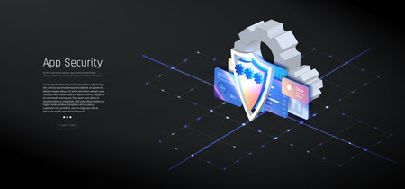 Protection concept. Cyber security. Data protection. Isometric vector illustration.のイラスト素材