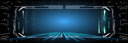 Futuristic Virtual Interface Displaying Data in a Tech-Driven Environment During a Digital Design Sessionのイラスト素材