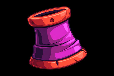 This striking purple and red cylindrical object features a smooth, curvy design, making it visually appealing for various creative projects. Its bold colors stand out against a dark background.の素材