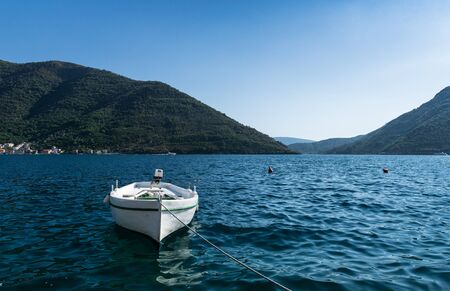 Boat. Perast. Montenegro. Bay of Kotor.の写真素材