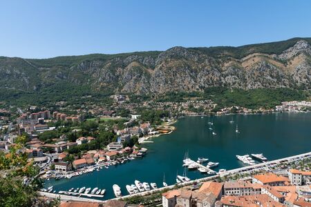 Kotor. Panorama View from the observation deck. The old town road.の写真素材