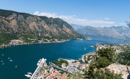 Kotor. Panorama View from the observation deck. The old town road.の写真素材