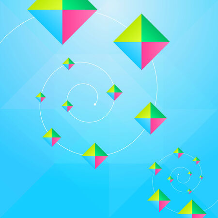 Triangles And Square Blue Abstract Backgroundのイラスト素材