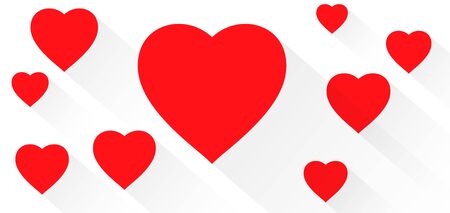 Bright Happy Valentines day background with heartsのイラスト素材