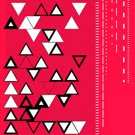 Red abstract, geometric background with triangles. Vector Illustrationのイラスト素材