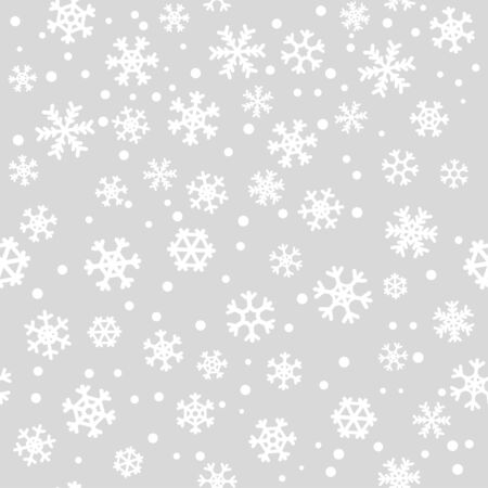 Silver seamless winter snowflake pattern. Christmas vector designのイラスト素材