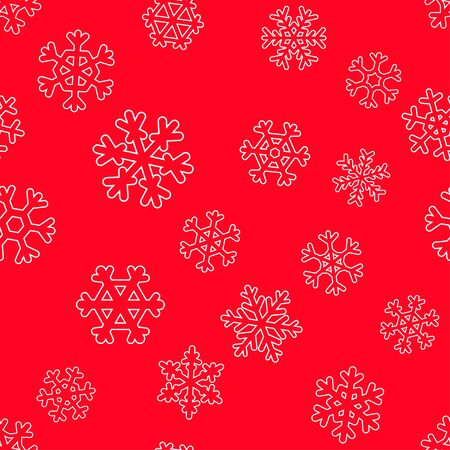 Seamless winter christmas holidays pattern. wallpaper with white snowflakes. New years design backgroundのイラスト素材