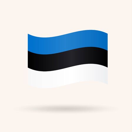 Waving flag of Estonia. Accurate dimensions, proportions and colors. Vector Illustrationの写真素材