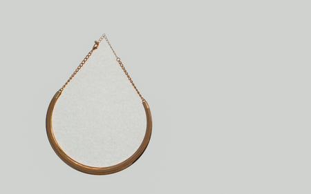 gold chain on a white background.の写真素材