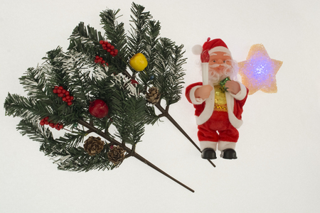 Santa Claus with Christmas decorations.の写真素材