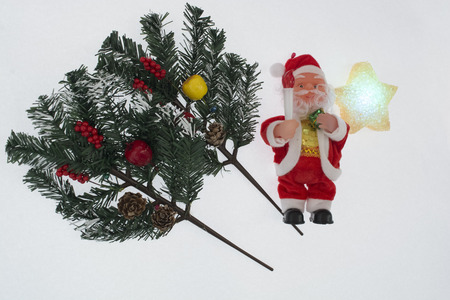 Santa Claus with Christmas decorations.の写真素材