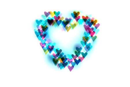 background heart colorful bright hearts-bokeh.Boke-heart.Valentine's day.Abstraction for lovers.の写真素材