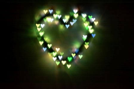 background heart colorful bright hearts-bokeh.Boke-heart.Valentine's day.Abstraction for lovers.の写真素材