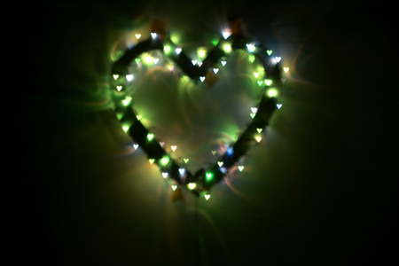 background heart colorful bright hearts-bokeh.Boke-heart.Valentine's day.Abstraction for lovers.の写真素材