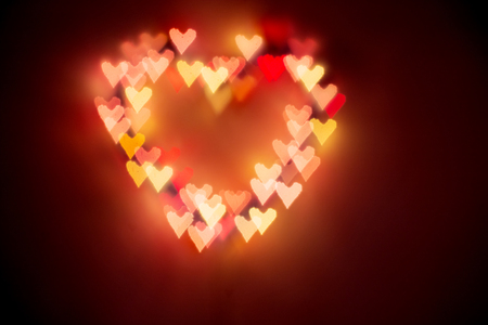 background heart colorful bright hearts-bokeh.Boke-heart.Valentine's day.Abstraction for lovers.の写真素材