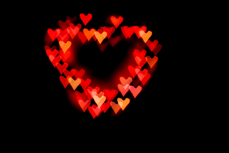 background heart colorful bright hearts-bokeh.Boke-heart.Valentine's day.Abstraction for lovers.の写真素材