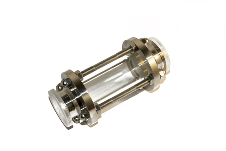 diopter on white isolated background.Spare parts for the production of alcoholic beverages.To control the trade of alcohol.の写真素材