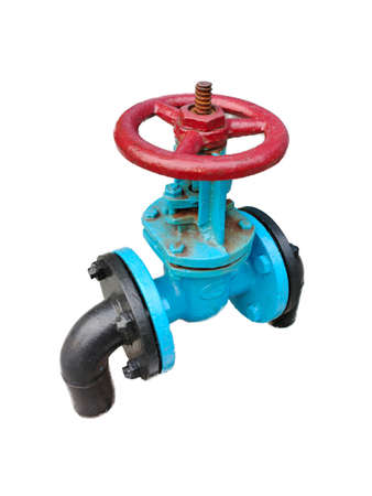 Water hydrant or gas valve on white clipping background