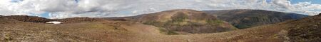 Panorama mountain landscape of the Putorana plateau  Russia, Taimyr Peninsula 