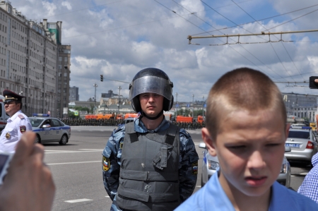 Moscow, Russia - June 12, 2013. "March against torturers." - A protest March against political repression in support of political prisoners.のeditorial素材