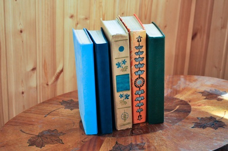 Paper books and wooden walls  Feeling a reliable, correct, eternal 