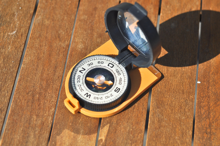 compass on the boards. の写真素材