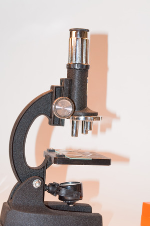 The microscope in the laboratory. Scientific equipment - optical device in a biological laboratory.の写真素材