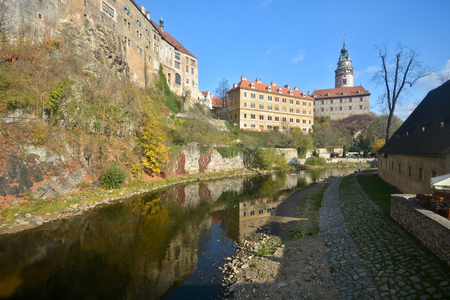 Cesky Krumlov is a medieval sight in South Bohemia.の写真素材
