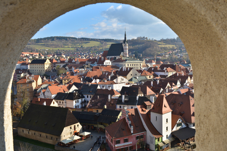 Architectural medieval sight in South Bohemia.の写真素材