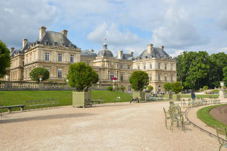 Luxembourg Gardens in Paris. Picturesque park in the capital of France.のeditorial素材