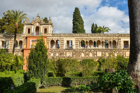 The Alcazar of Seville. Palace complex in Seville, Spanish Andalusia.のeditorial素材