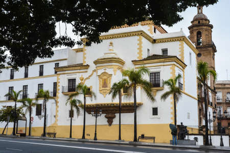 Through the streets of Cadiz. View of the Spanish city on the Atlantic coast.