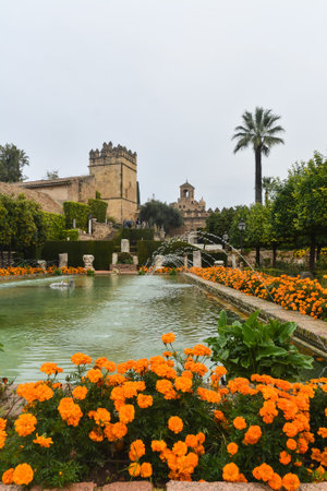 The Alcazar of the Christian Kings in Cordoba. Sights, medieval park and fortress in Spanish Cordoba.のeditorial素材