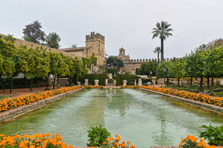The Alcazar of the Christian Kings in Cordoba. Sights, medieval park and fortress in Spanish Cordoba.のeditorial素材