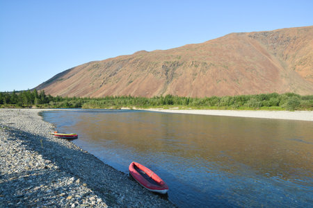 Mountains of the Polar Urals. Mountain range Rai-Iz.の写真素材