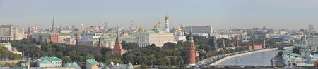 Panorama of the Moscow Kremlin. Panoramic view of the center of the Russian capital.の写真素材