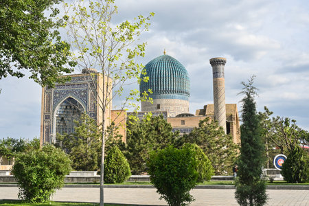 The Gur-Emir Mausoleum in Samarkand. The tomb of Amir Temur, a UNESCO World Heritage Site.の写真素材