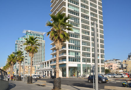 Tel Aviv embankment. City in Israel, on the Mediterranean coast.の写真素材