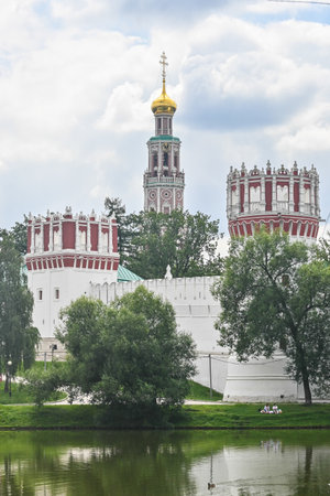 The UNESCO World Heritage Site Novodevichy Monastery is a masterpiece of Russian architecture (Moscow Baroque style).の写真素材