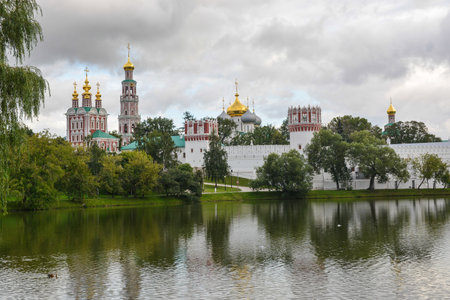 Novodevichy Monastery in Moscow on a summer evening. UNESCO World Heritage Site in the center of...