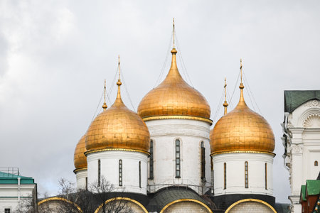 Golden houses. Orthodox churches on the territory of the Moscow Kremlinの写真素材
