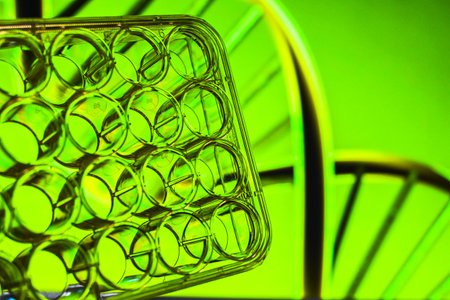 In a modern biological laboratory. A place where scientific discoveries are made.の写真素材