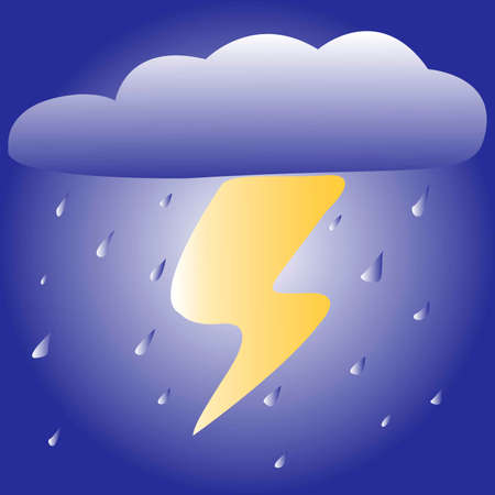 cloud with lightningのイラスト素材