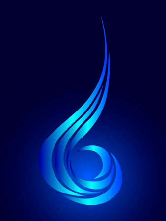 abstract pattern in the form of a drop of water in blue and dark blue tonesのイラスト素材