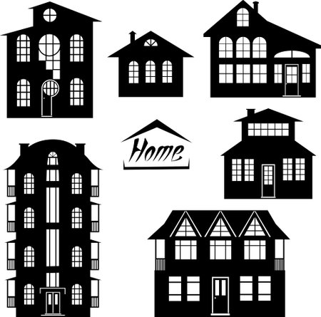 set of housesのイラスト素材