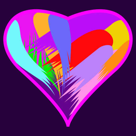 vector image of a heart as a symbol using variegated brush strokesのイラスト素材