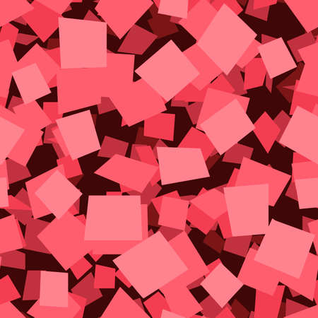 seamless vector volumetric pattern of pink rectangular scraps in the form of pieces of paper in...