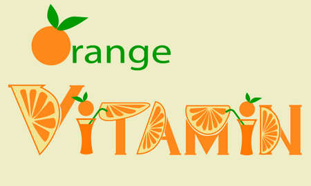 card with the inscription orange vitaminのイラスト素材